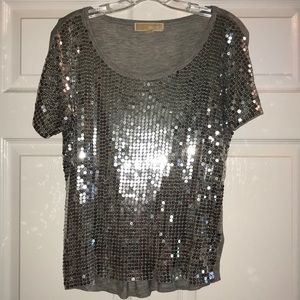 Michael Kors Grey Silver Sequin Shirt